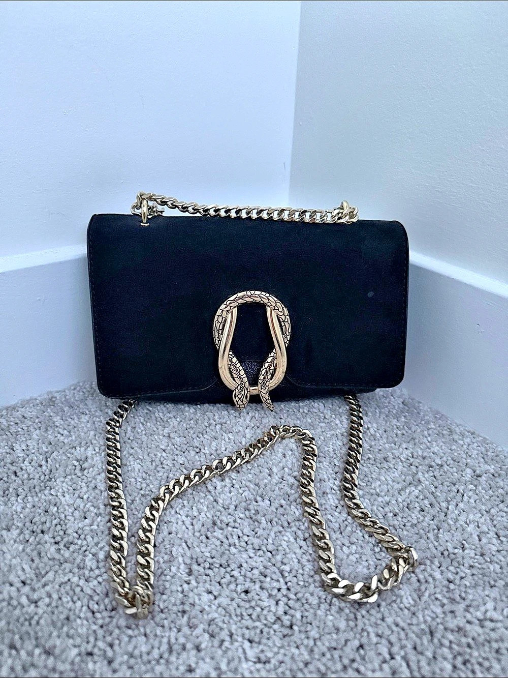 Express Suede shoulder Bag Black